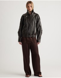 Decjuba - Laine Satin Lace Trim Pants