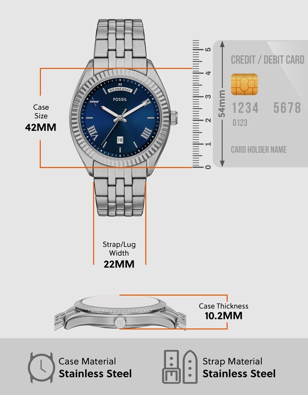 Fossil - Campbell Silver Analogue Watch