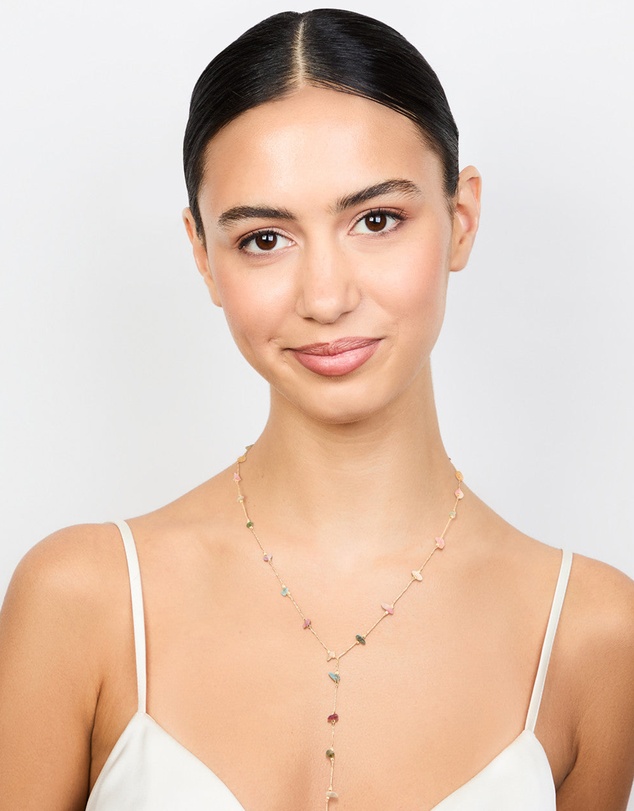 Lovisa - Gold Semiprecious Chip Chain Y-Necklace