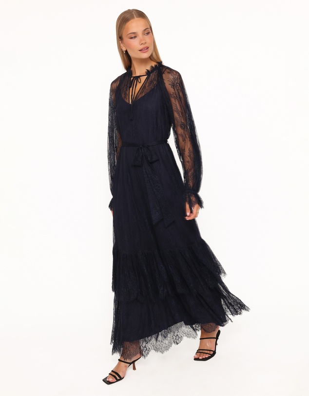 Petal & Pup - Marnelle Lace Maxi Dress - Midnight Navy
