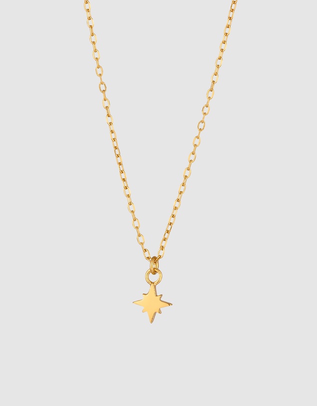 Elli Jewelry - Necklace Crystal Star 925 Sterling Silver Gold-Plated