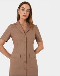Forcast - Nia Button Linen Dress