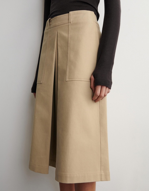 COS - Deconstructed Pleated Cotton Midi Skirt
