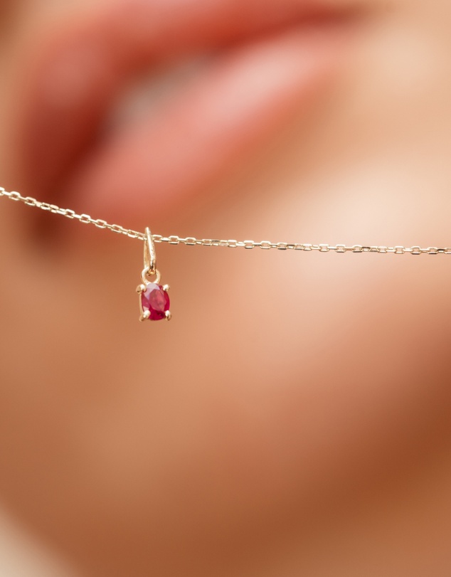 Luna Rae - Solid Gold - Ruby Necklace
