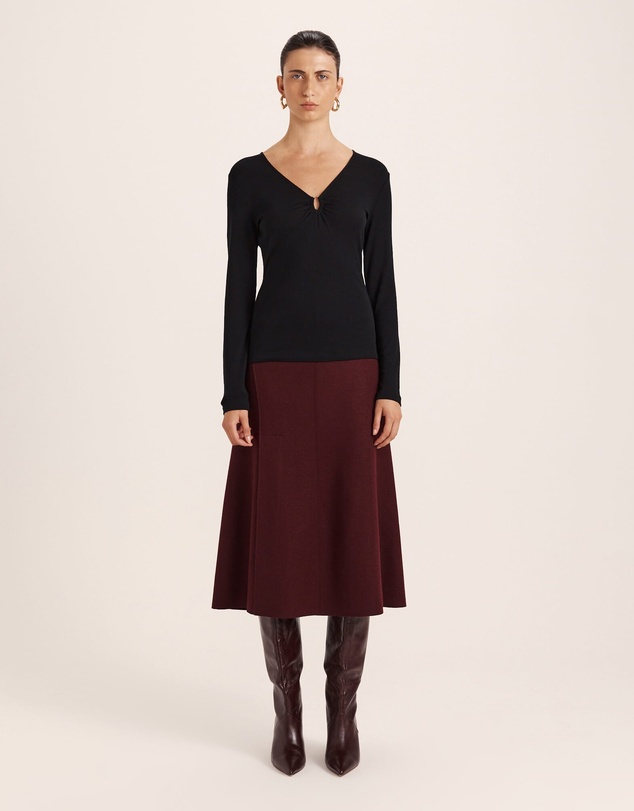 SABA - Coco Wool Ruched Long Sleeve Top