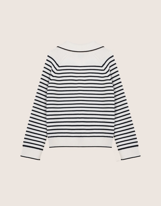 IDA+S - Ines Merino Stripe Quarter-Zip Knit
