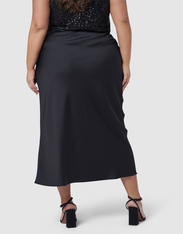 Pink Dusk by Curve Project - The Ivy Satin Skirt