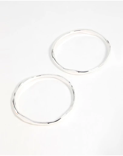 Lovisa - Silver Plated Organic Bangles 2-Pack