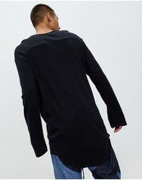 Surrounded By Ghosts - The Diaspore Rib Knit Long Sleeve Tail T-Shirt