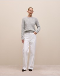 Trenery - Brushed Alpaca Pullover in Light Grey Melange