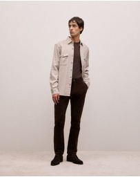 Trenery - Brushed Herringbone Overshirt in Putty
