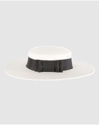Max Alexander - White and Black Boater Hat