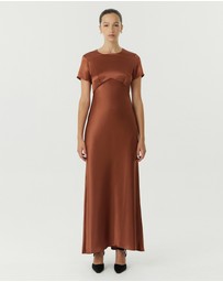 Third Form - Satin Bias Maxi Tee Dress