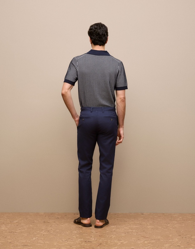 Trenery - Tailored Fit Dobby Twill Pant in Navy