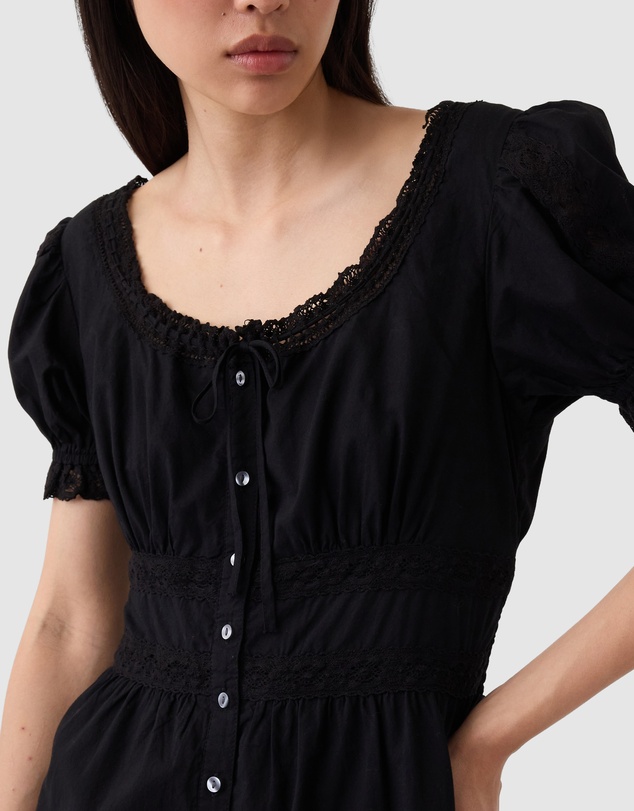 GAP - SS Lace Insert Button Maxi Dress