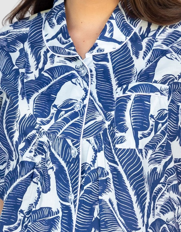 Sant And Abel - Women's Martinique® Blue Banana Leaf Short PJ Set