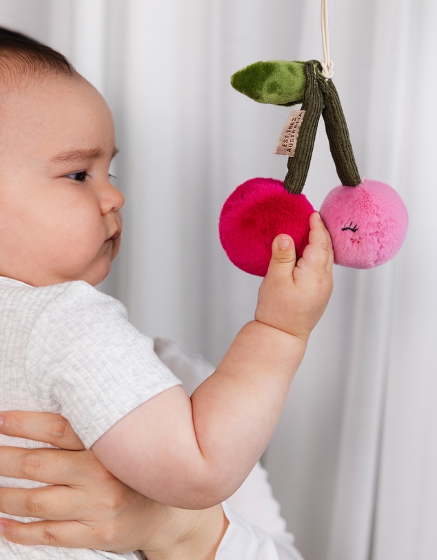 Living Textiles - 2 Pack Mini Market Brunch Stroller Toys - Pineapple & Cherries