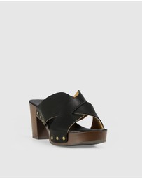 Belle & Bloom - Midtown Clog Mule - Black/Chocolate