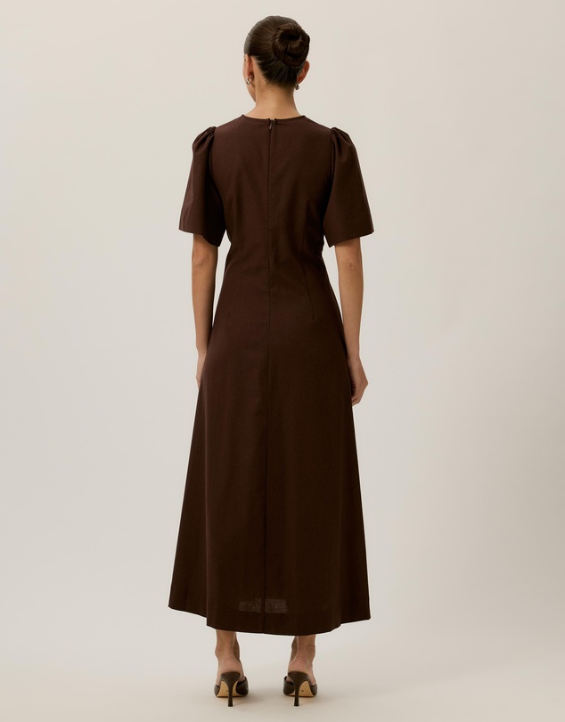 Tussah - Zoe Pin Tuck Detail Flutter Sleeve Midi Dress