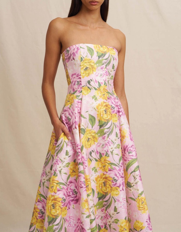 BY JOHNNY. - Christina Panel Strapless Dress