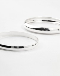 Lovisa - Silver Plated Classic Medium Smooth Bracelets 3-Pack