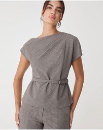 Forcast - Loretta Pleat Belted Top