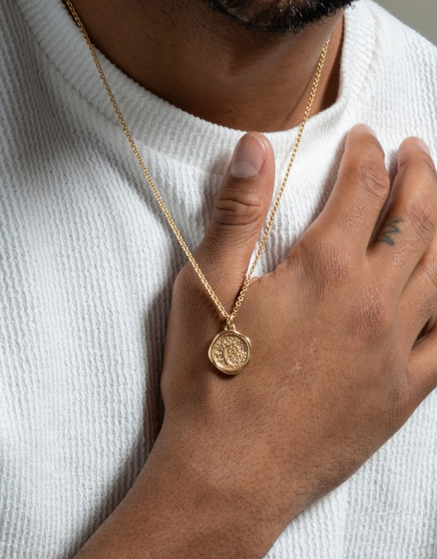 Dower & Hall - Men's Tree of Life Talisman Necklace In Gold Vermeil