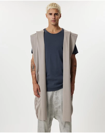 Surrounded By Ghosts - The Natrolite Hooded Rib Knit Sleeveless Cardigan