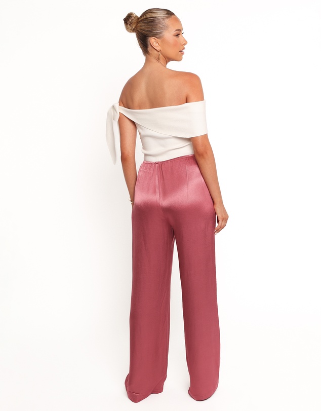 Petal & Pup - Carissa Satin Pants - Dusty Rose