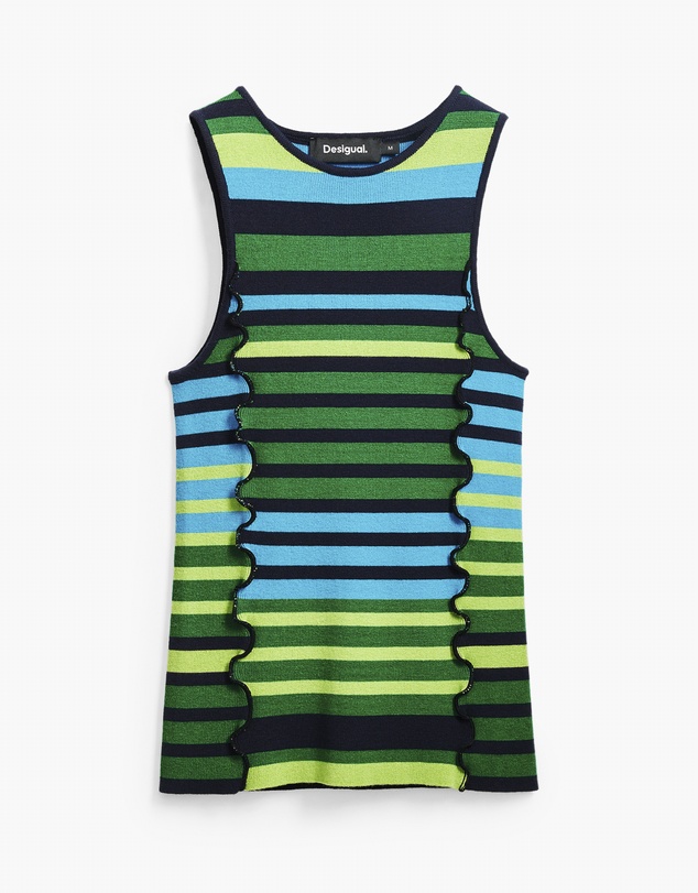 Desigual - Striped T-shirt with trim