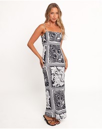 Petal & Pup - Riley Printed Midi Dress - Black