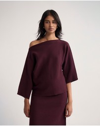 Oxford - Laura Knitted Folded Collar Top