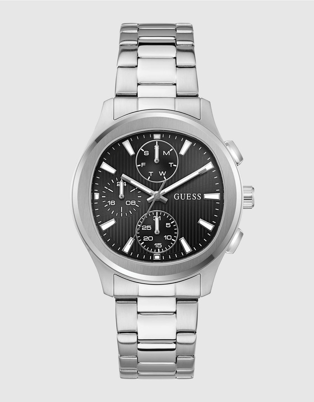 GUESS - GUESS Men's Silver-Tone Multifunction Watch