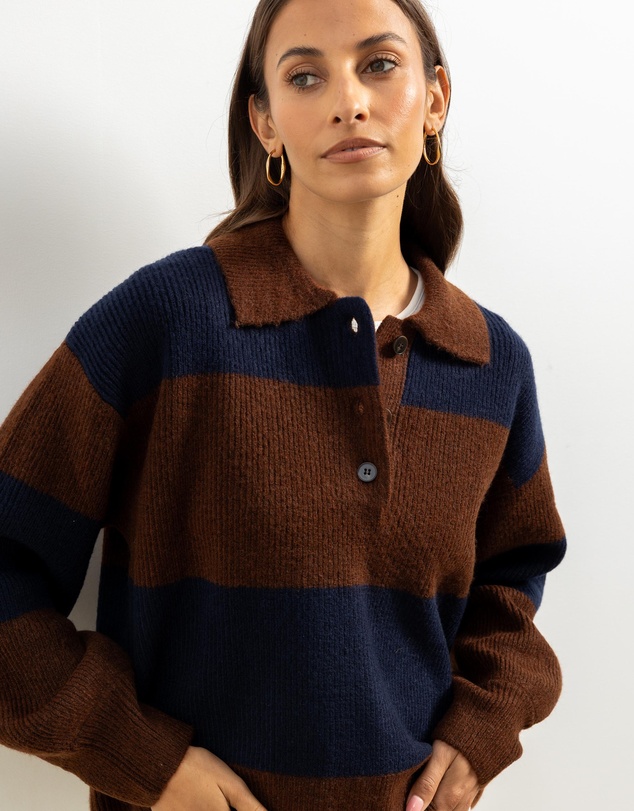 Atmos&Here - Lexi Stripe Knit Polo