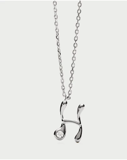 PDPAOLA - Initial 2026 H Silver Pendant Necklace