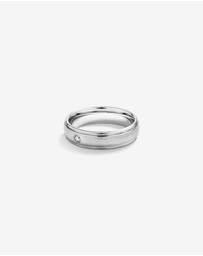 Michael Hill - 6mm Polished and Brushed Diamond Wedding Band in Tungsten