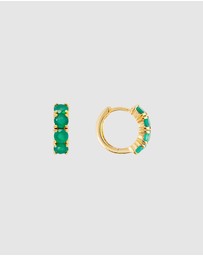 FAIRLEY - Green Agate Midi Hoops