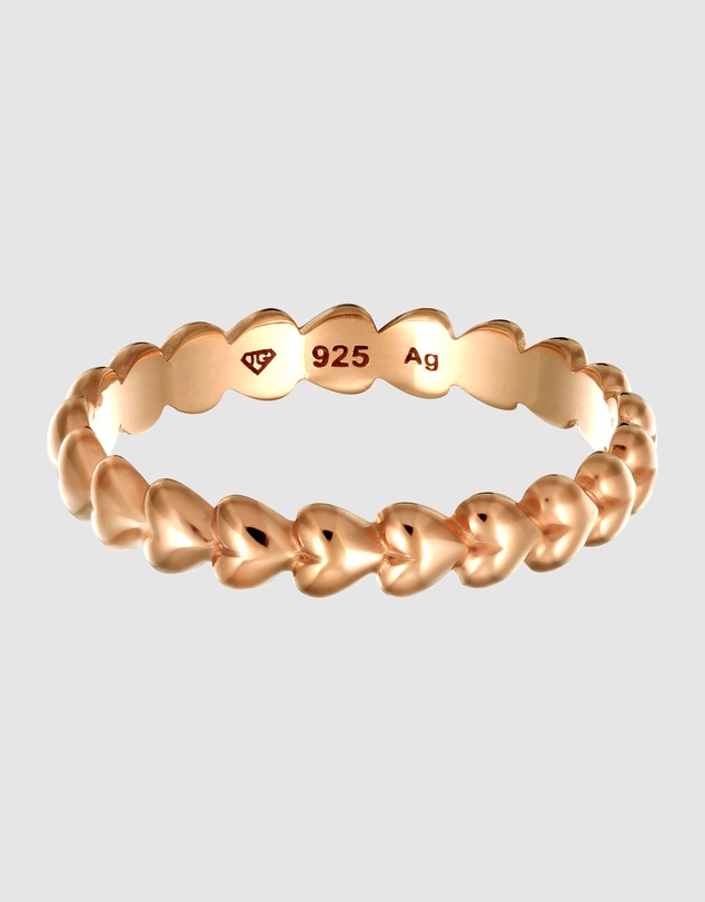Elli Jewelry - Ring Heart Valentine 925 Sterling Silver Rosegold
