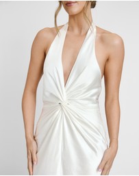 Six Stories - Plunge Knot Neck Scarf Bridesmaid Dress
