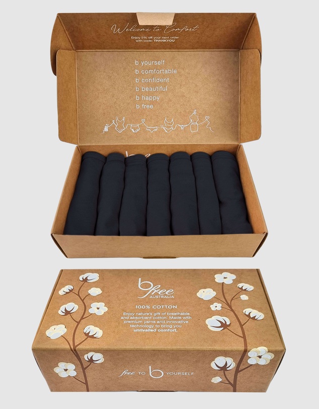 B Free Intimate Apparel - ﻿7 Pack﻿ Superfine﻿ 100% Cotton High Cut ﻿