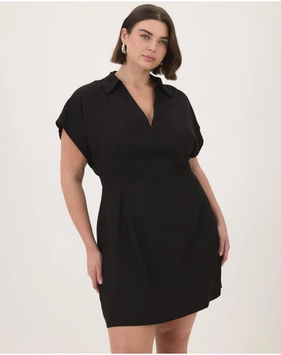 Atmos&Here Curvy - Sofia Linen Blend Mini Dress