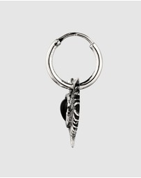 Haze & Glory - ICONIC EXCLUSIVE - Flaming Heart Charm Earring in Oxidized 925 Silver