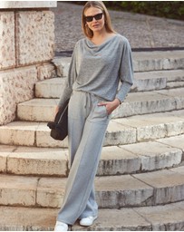 Sosandar - Super Soft Wide Leg Trousers With Zip Pockets