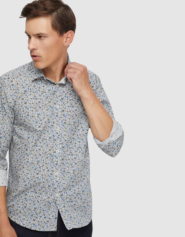 Oxford - Kenton Floral Print Cotton Shirt