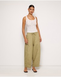AERE - Organic Cotton Barrel Leg Pants
