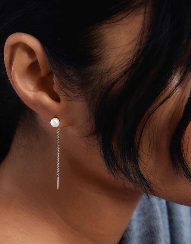 PDPAOLA - Pearl Lyra Silver Earrings