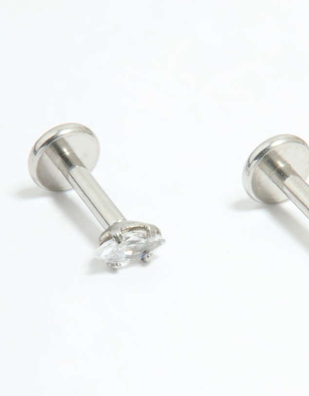 Lovisa - Surgical Steel Cubic Zirconia Mixed Shape Flat Back Studs 3-Pack