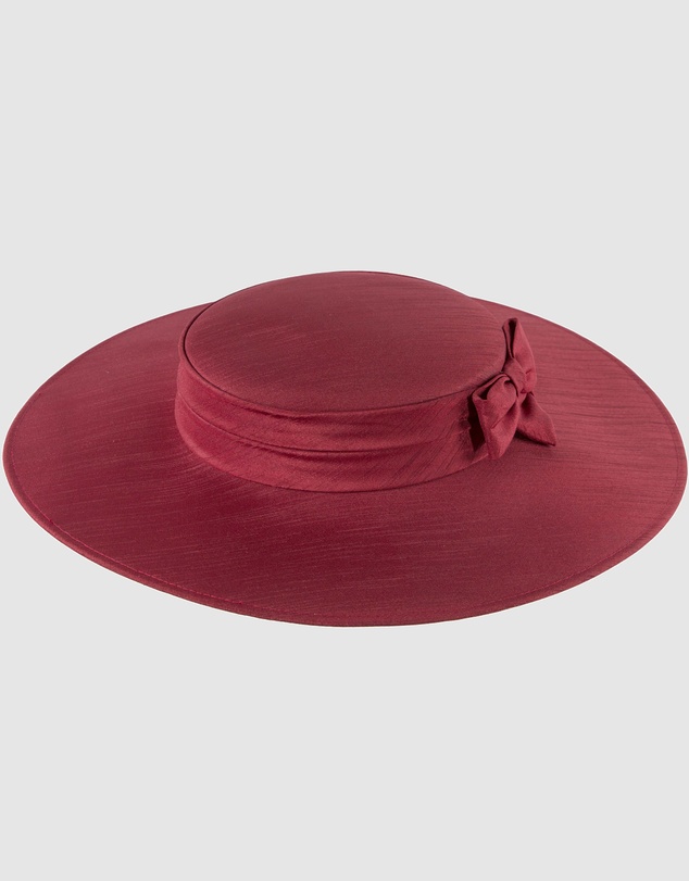 Max Alexander - Wine Wide Brim Boater Hat