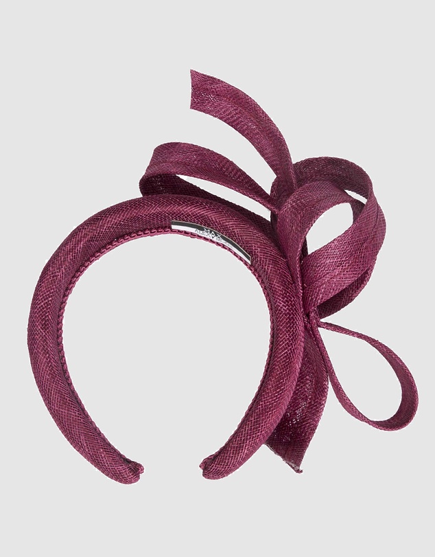 Max Alexander - Wine Sinamay Bow Racing Fascinator Headband