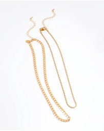 Lovisa - Waterproof Gold Plated Stainless Steel Twist Chain Double Layer Necklace